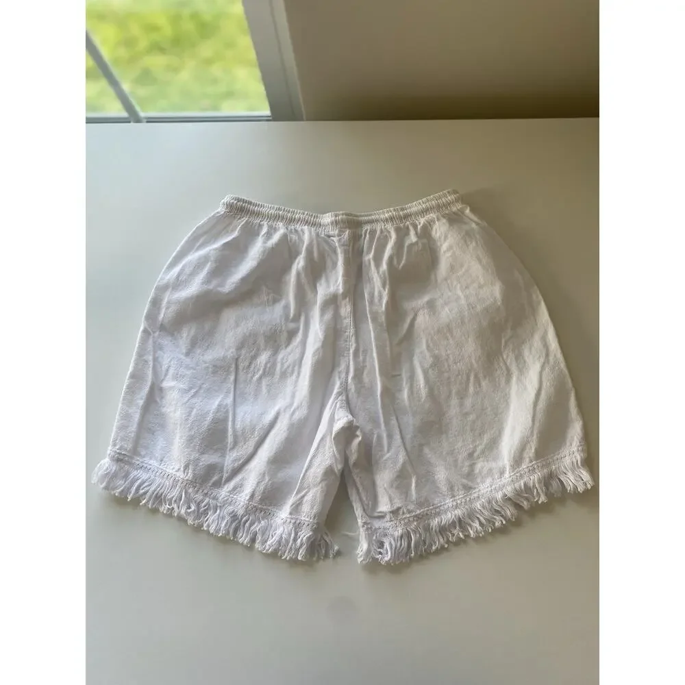 Cotton Natural The Brand Cancun Shorts White Size S Beach Casual Vacation